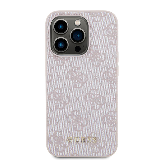 Capa para Apple iPhone 15 Pro, Guess, 4G Metal Gold Logo, Rosa