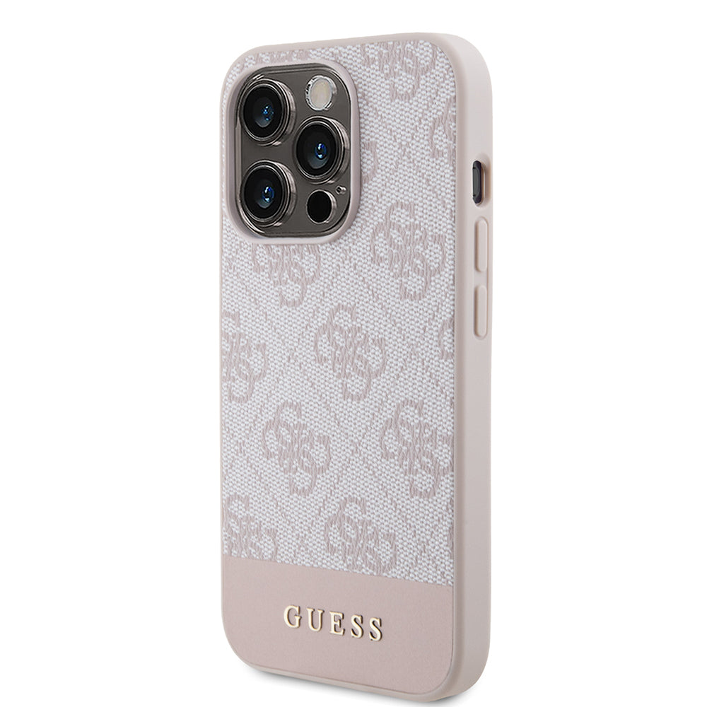 Capa para Apple iPhone 15 Pro, Guess, 4G Stripe, Rosa