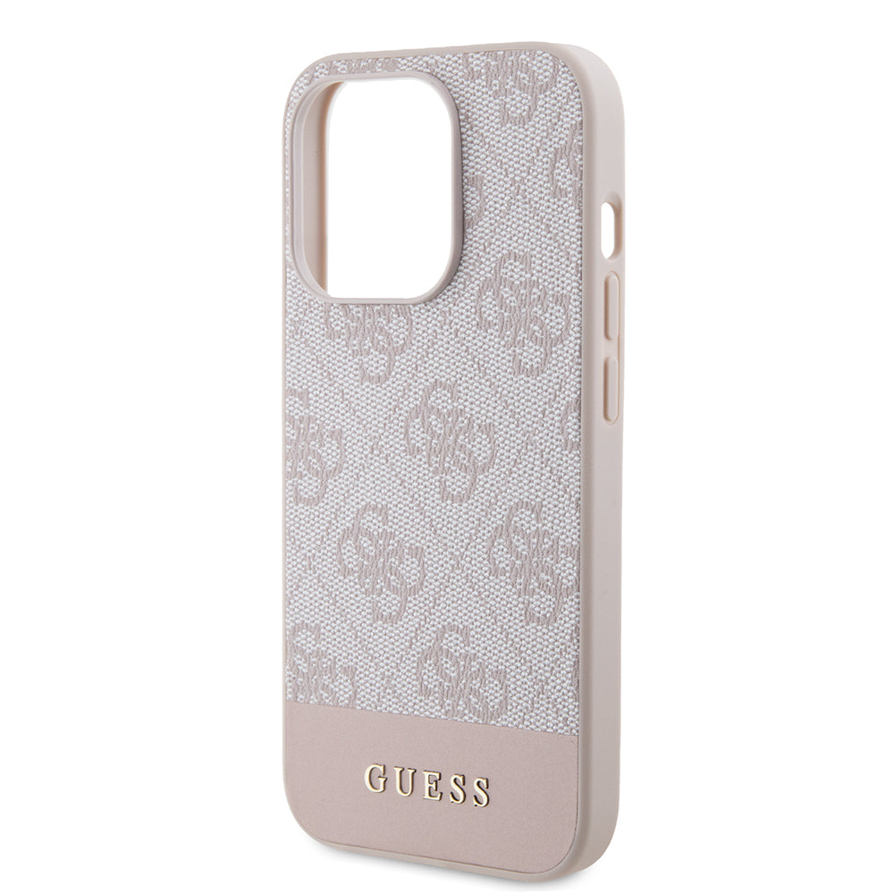 Capa para Apple iPhone 15 Pro, Guess, 4G Stripe, Rosa
