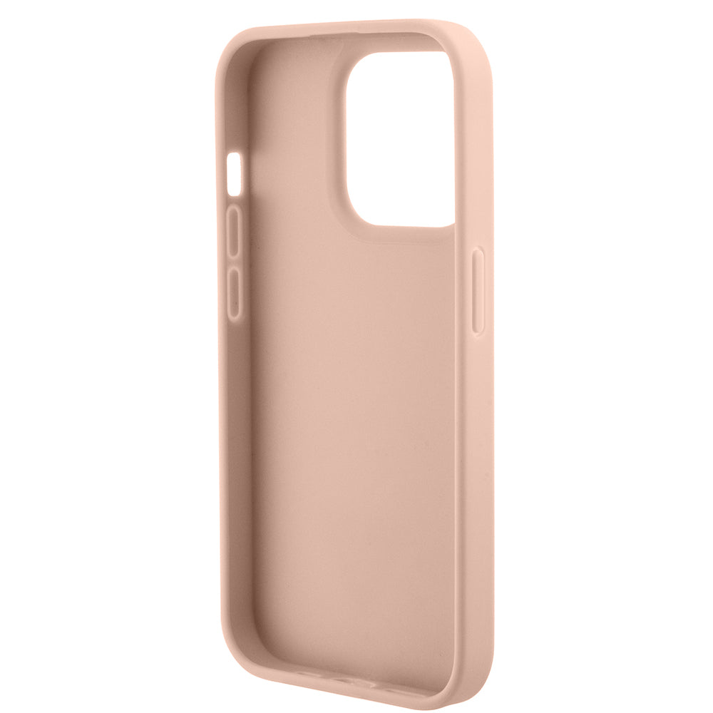 Capa para Apple iPhone 15 Pro, Guess, Croco Triangle Metal Logo, Rosa