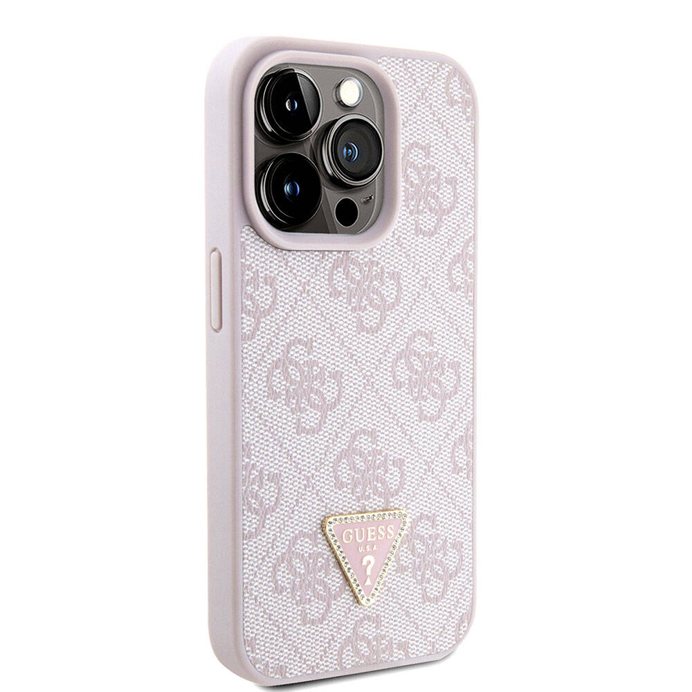 Capa para Apple iPhone 15 Pro, Guess, Crossbody 4G Metal Logo, Rosa