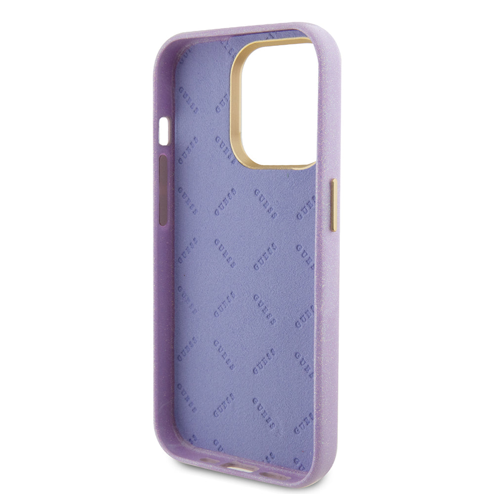 Capa para Apple iPhone 15 Pro, Guess, Glitter Glossy Script, Lilás Claro