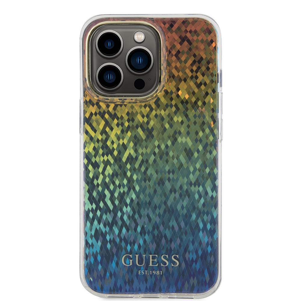 Capa para Apple iPhone 15 Pro, Guess, IML Faceted Mirror Disco Iridescent, Multicolor