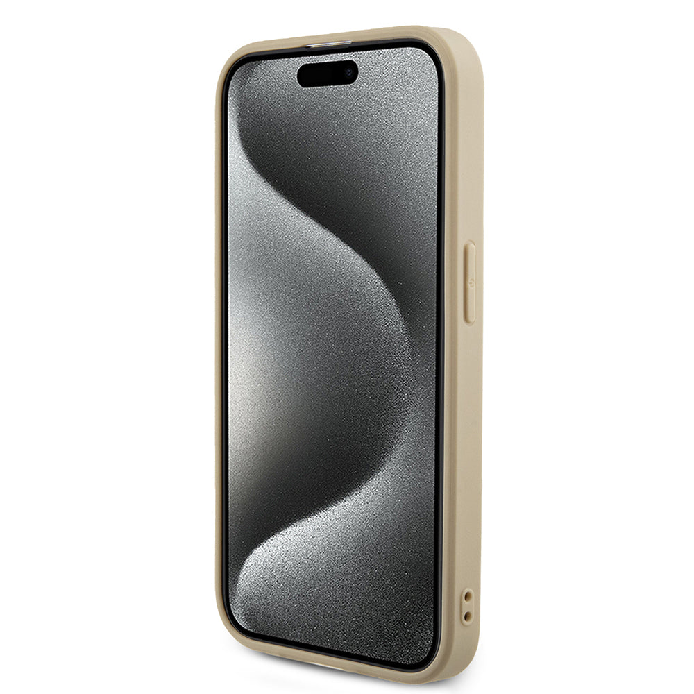Capa para Apple iPhone 15 Pro, Guess, Saffiano Iridescent Script, Dourada