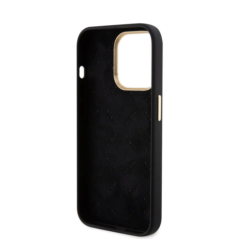 Capa para Apple iPhone 15 Pro, Guess, Script Metal Logo & Frame, Preta