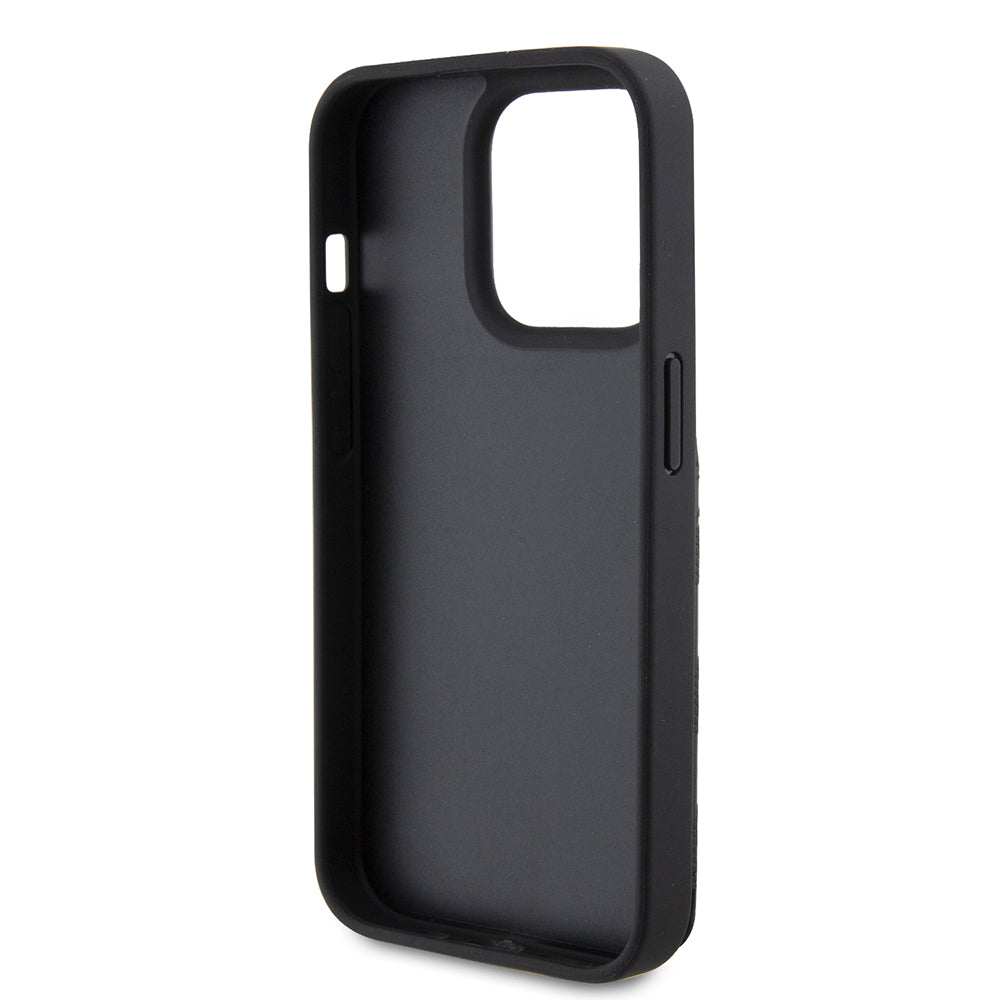 Capa para Apple iPhone 15 Pro, Karl Lagerfeld, Saffiano Cardslots and Stand Monogram Choupette, Preta
