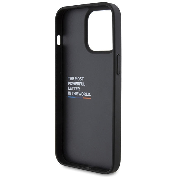 Capa para Apple iPhone 15 Pro Max, BMW, Stamp Tricolor, Preta