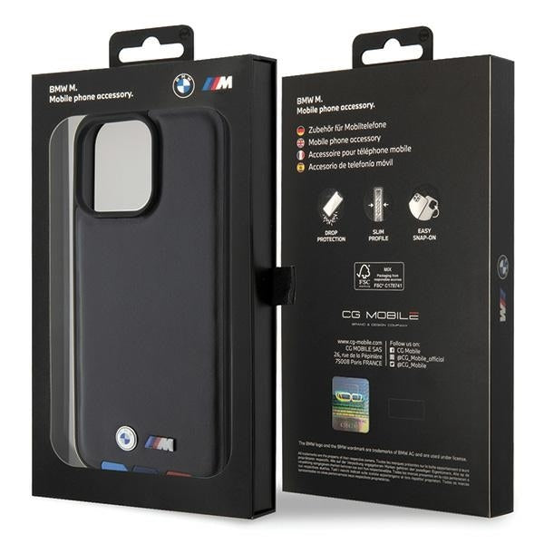 Capa para Apple iPhone 15 Pro Max, BMW, Stamp Tricolor, Preta