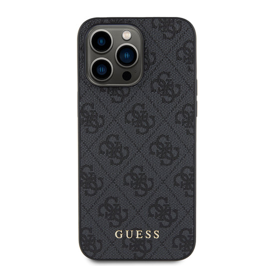 Capa para Apple iPhone 15 Pro Max, Guess, 4G Metal Gold Logo, Cinza