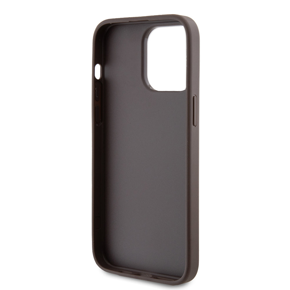 Capa para Apple iPhone 15 Pro Max, Guess, 4G Metal Gold Logo, Castanho