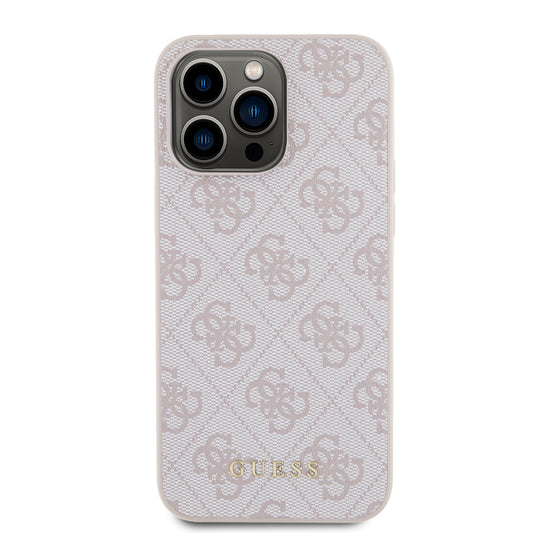 Capa para Apple iPhone 15 Pro Max, Guess, 4G Metal Gold Logo, Rosa