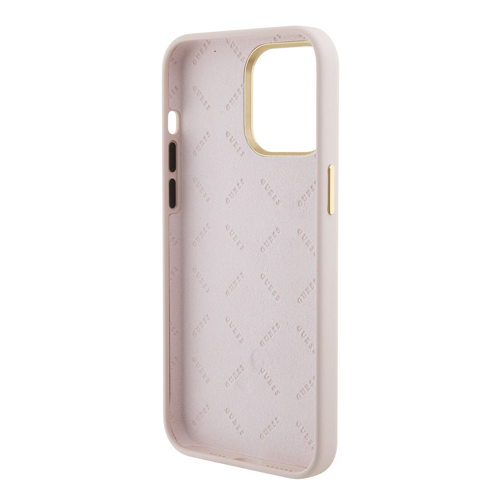 Capa para Apple iPhone 15 Pro Max, Guess, 4G Strass Metal Logo, Rosa