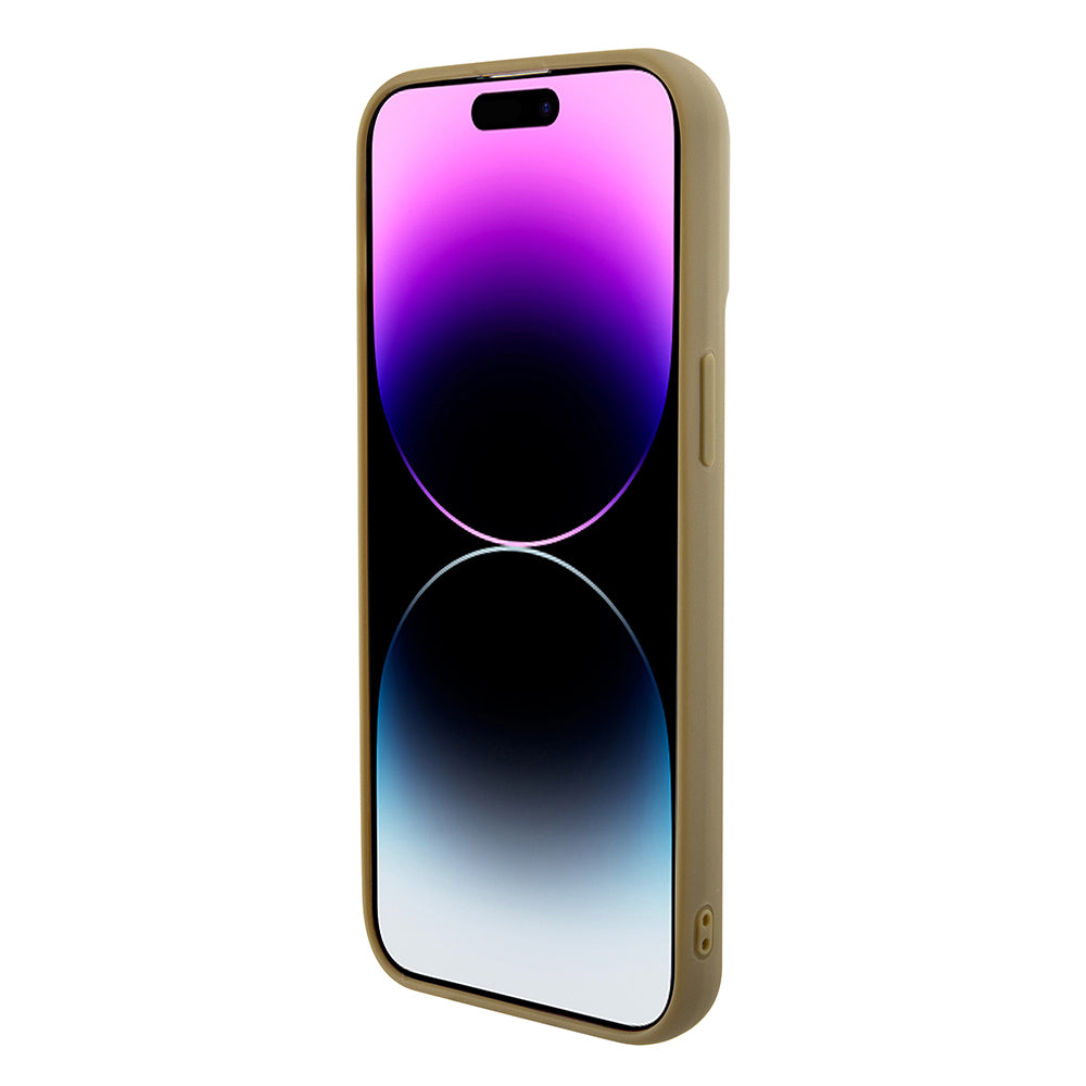 Capa para Apple iPhone 15 Pro Max, Guess, Disco Metal Script, Dourada