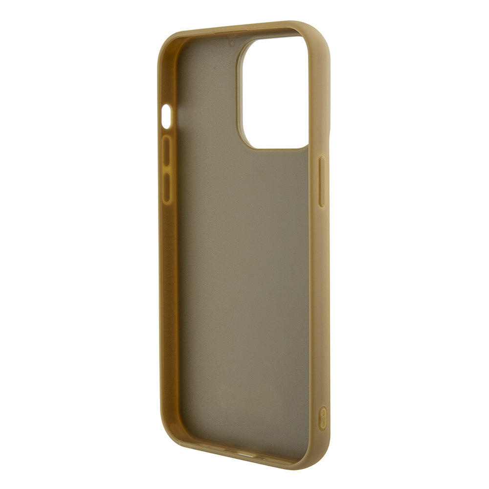 Capa para Apple iPhone 15 Pro Max, Guess, Disco Metal Script, Dourada