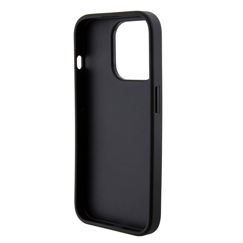 Capa para Apple iPhone 15 Pro Max, Guess, Grip Stand 4G Saffiano Strass, Preta