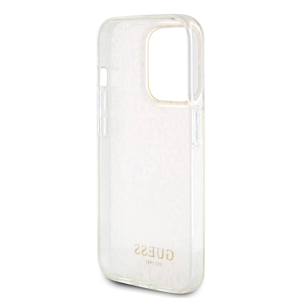 Capa para Apple iPhone 15 Pro Max, Guess, IML Faceted Mirror Disco Iridescent, Rosa