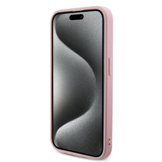 Capa para Apple iPhone 15 Pro Max, Guess, Iridescent Metal Script, Rosa