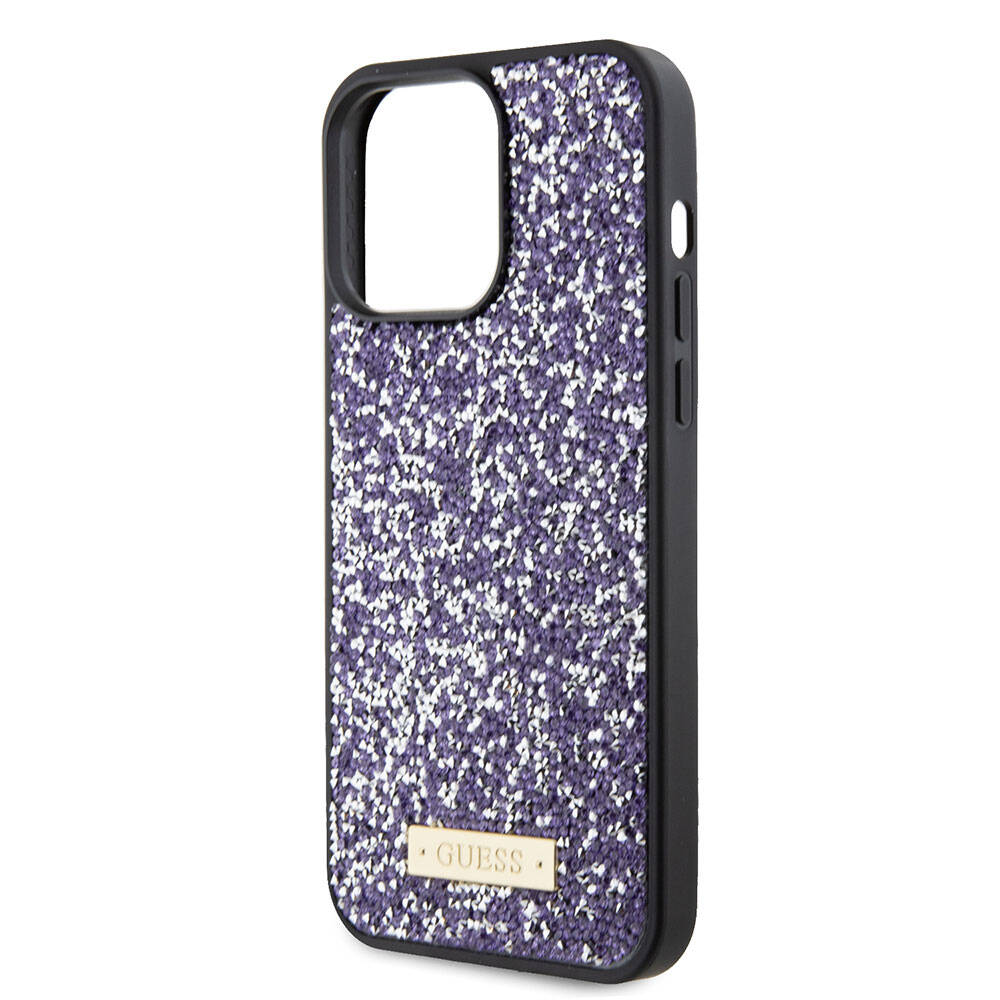 Case for Apple iPhone 15 Pro, Guess, Rhinestone Metal Logo, Purple