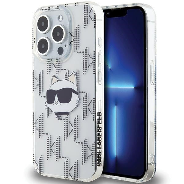 Capa para Apple iPhone 15 Pro Max, Karl Lagerfeld, IML Electroplated Choupette Head, Transparente