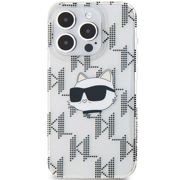Capa para Apple iPhone 15 Pro Max, Karl Lagerfeld, IML Electroplated Choupette Head, Transparente