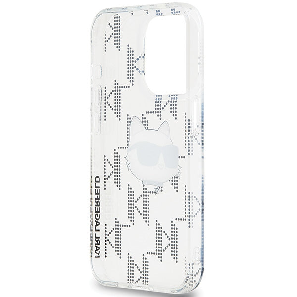 Capa para Apple iPhone 15 Pro Max, Karl Lagerfeld, IML Electroplated Choupette Head, Transparente