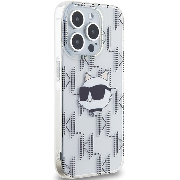 Capa para Apple iPhone 15 Pro Max, Karl Lagerfeld, IML Electroplated Choupette Head, Transparente