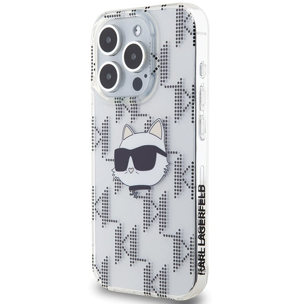 Capa para Apple iPhone 15 Pro Max, Karl Lagerfeld, IML Electroplated Choupette Head, Transparente