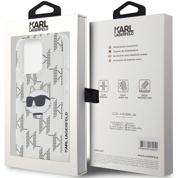 Capa para Apple iPhone 15 Pro Max, Karl Lagerfeld, IML Electroplated Choupette Head, Transparente