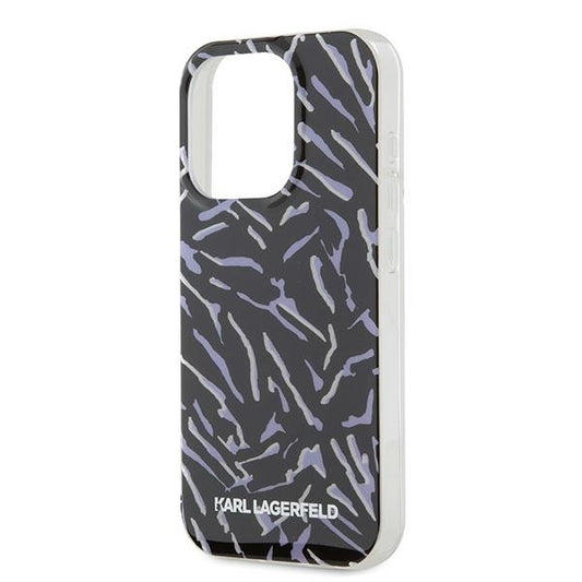 Capa para Apple iPhone 15 Pro Max, Karl Lagerfeld, Zebra com Alça de Cordão, Roxo