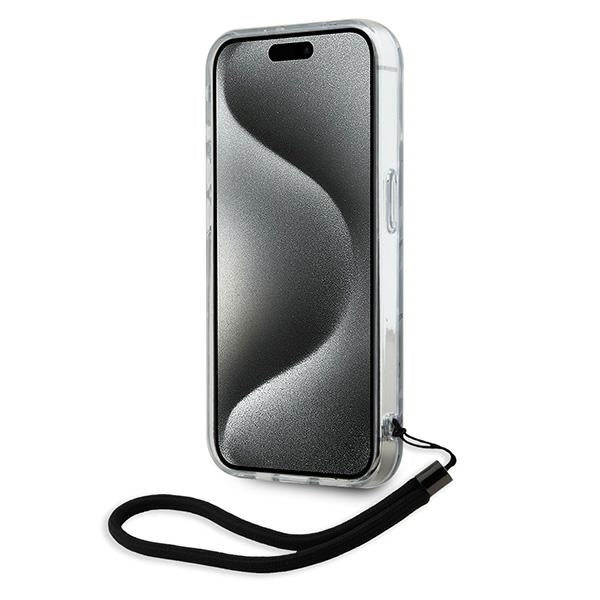 Capa para Apple iPhone 15 Pro Max, Karl Lagerfeld, Zebra com Alça de Cordão, Roxo