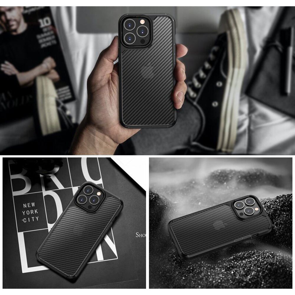 Capa para Apple iPhone 15 Pro Max, Techsuit, CarbonFuse, Preta
