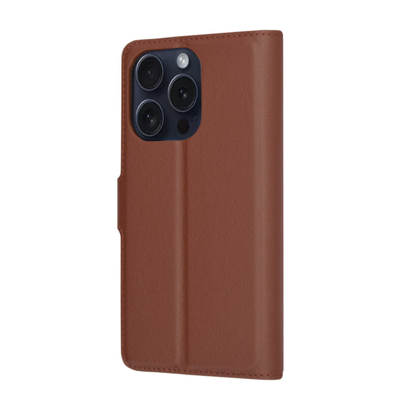 Capa para Apple iPhone 15 Pro, Techsuit, Leather Folio, Castanha