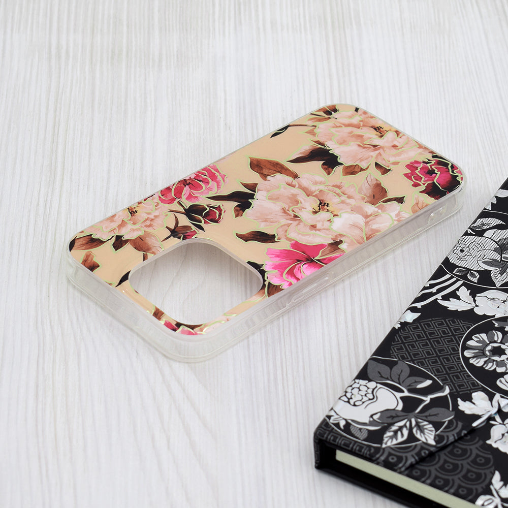 Capa para Apple iPhone 15 Pro, Techsuit, Marble, Bege