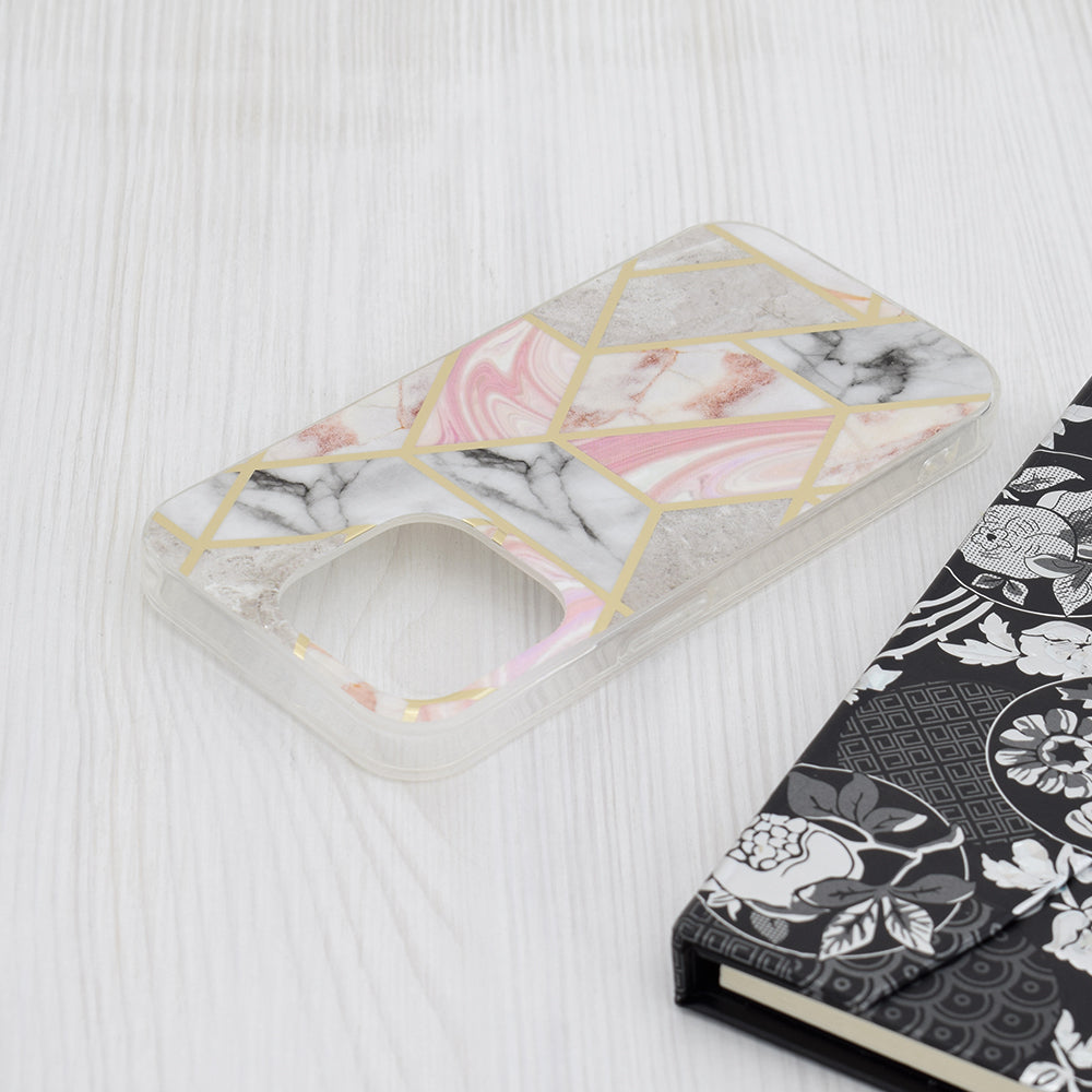 Capa para Apple iPhone 15 Pro, Techsuit, Marble, Rosa