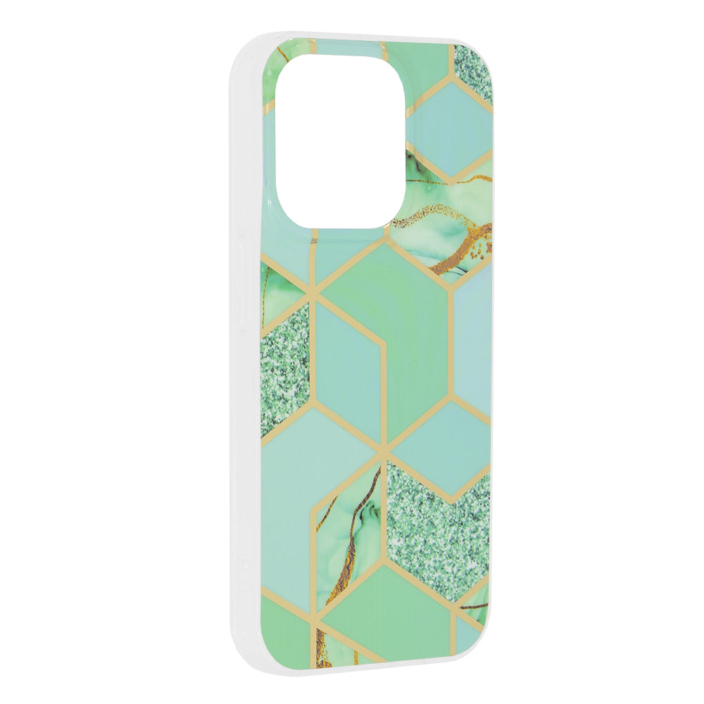Capa para Apple iPhone 15 Pro, Techsuit, Marble, Verde