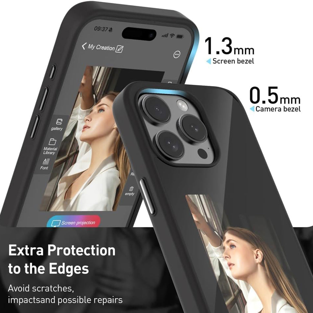 Capa para Apple iPhone 15 Pro, Techsuit, SmartScreen NFC, Preta