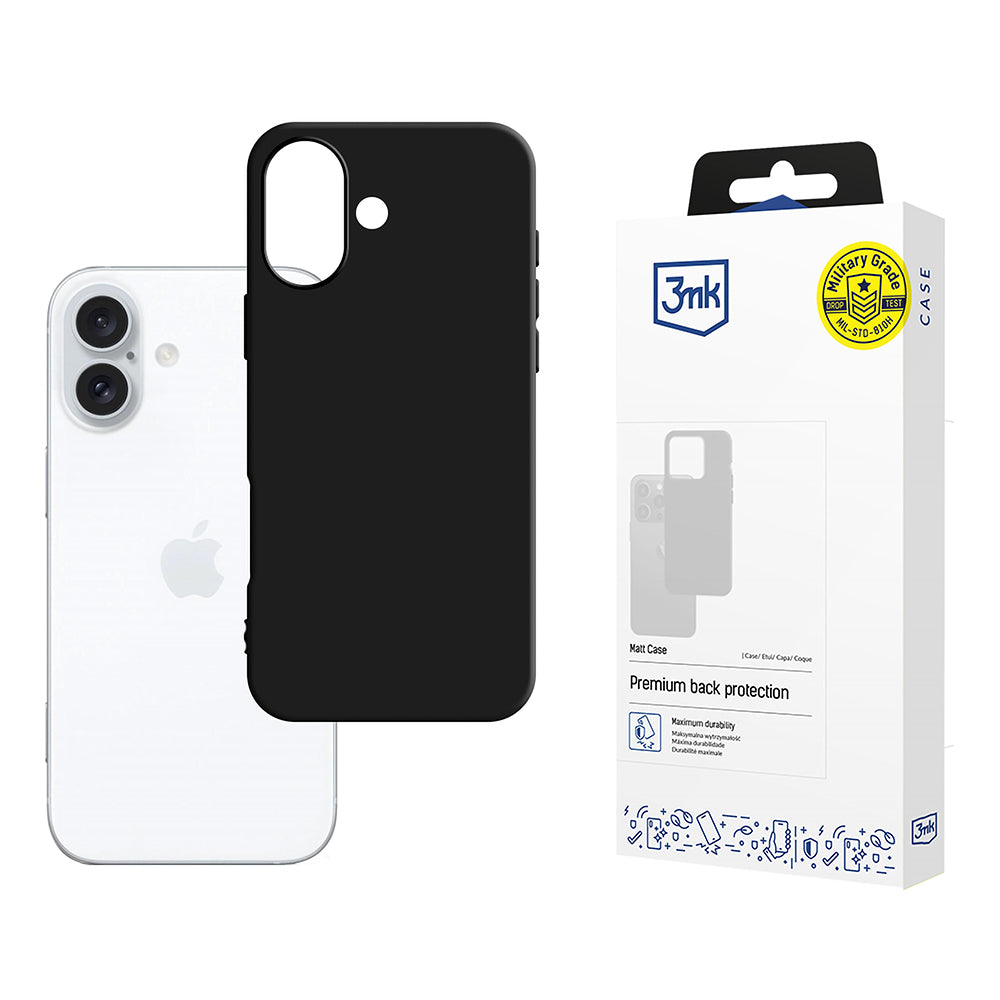 Capa para Apple iPhone 16, 3MK, Preta Mate