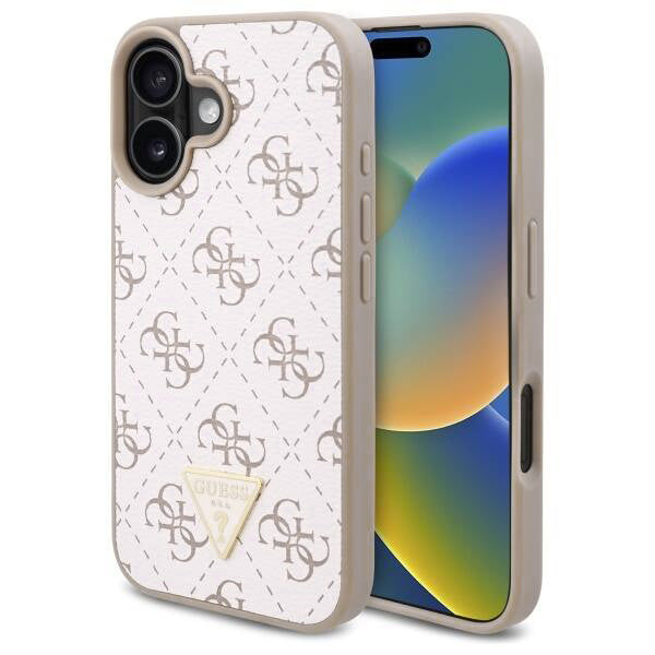 Capa para Apple iPhone 16, Guess, Logo Triângulo 4G, Branca