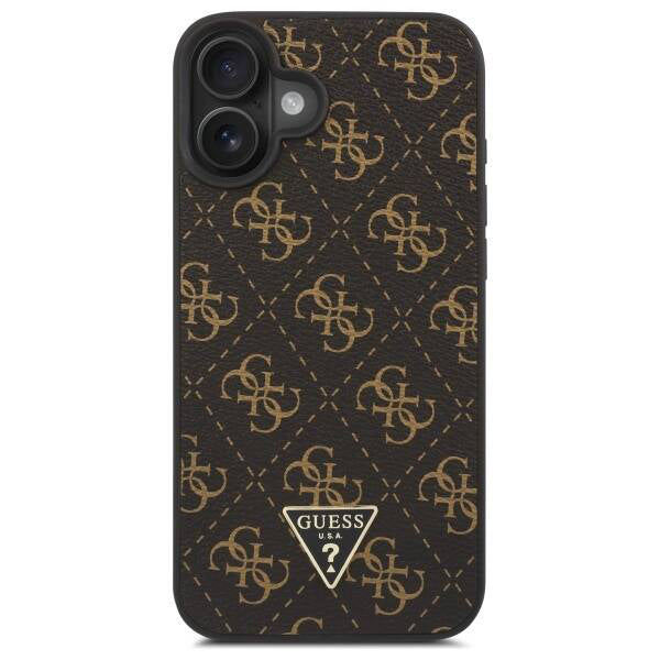 Capa para Apple iPhone 16, Guess, Logo Triângulo 4G, Preta
