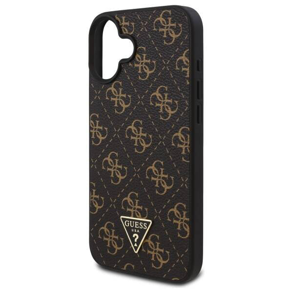 Capa para Apple iPhone 16, Guess, Logo Triângulo 4G, Preta
