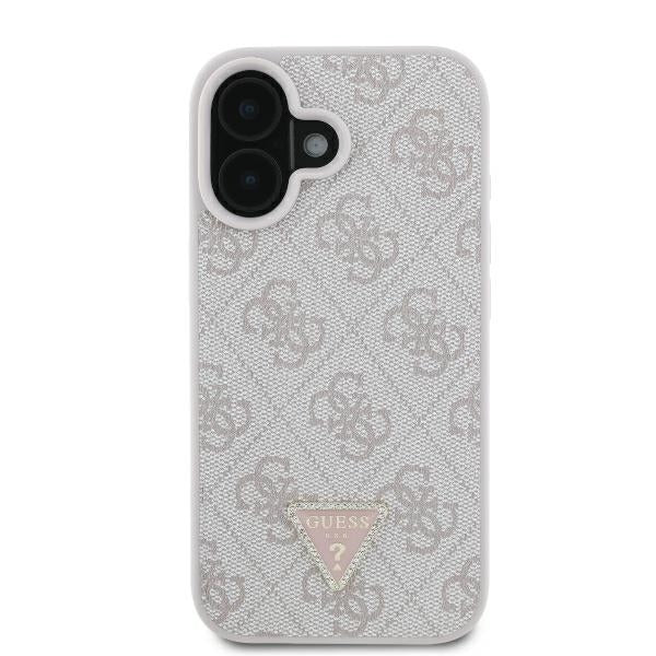 Capa para Apple iPhone 16, Guess, Crossbody 4G Triangle Strass, Azul