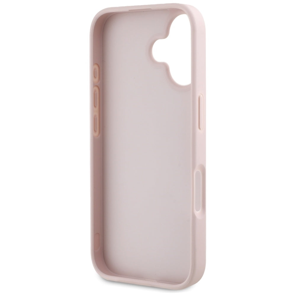Capa para Apple iPhone 16, Guess, Grained Big 4G Logo Small Classic Logo, Rosa