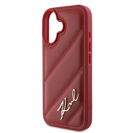 Capa para Apple iPhone 16, Karl Lagerfeld, Diagonal Quilted Script, Rosie
