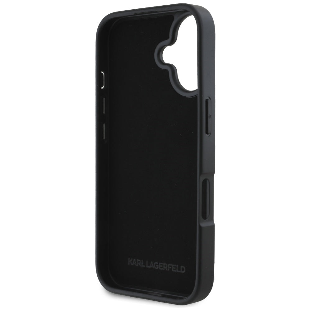 Capa para Apple iPhone 16, Karl Lagerfeld, Grained Cardslots, Preta