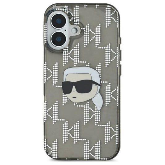 Capa para Apple iPhone 16, Karl Lagerfeld, IML Luxury Electroplated Karl's Head, Preta