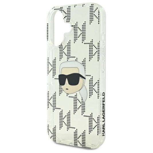 Capa para Apple iPhone 16, Karl Lagerfeld, IML Luxury Electroplated Karl's Head, Transparente