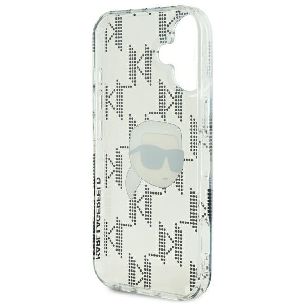 Capa para Apple iPhone 16, Karl Lagerfeld, IML Luxury Electroplated Karl's Head, Transparente