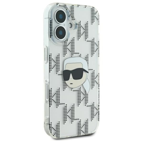 Capa para Apple iPhone 16, Karl Lagerfeld, IML Luxury Electroplated Karl's Head, Transparente