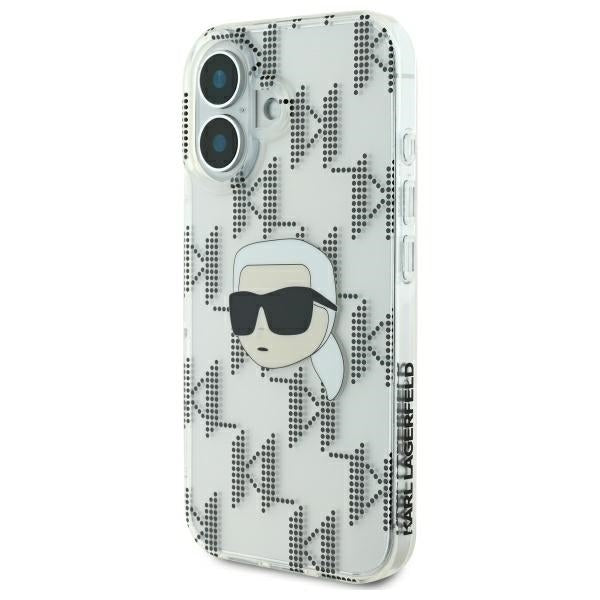 Capa para Apple iPhone 16, Karl Lagerfeld, IML Luxury Electroplated Karl's Head, Transparente