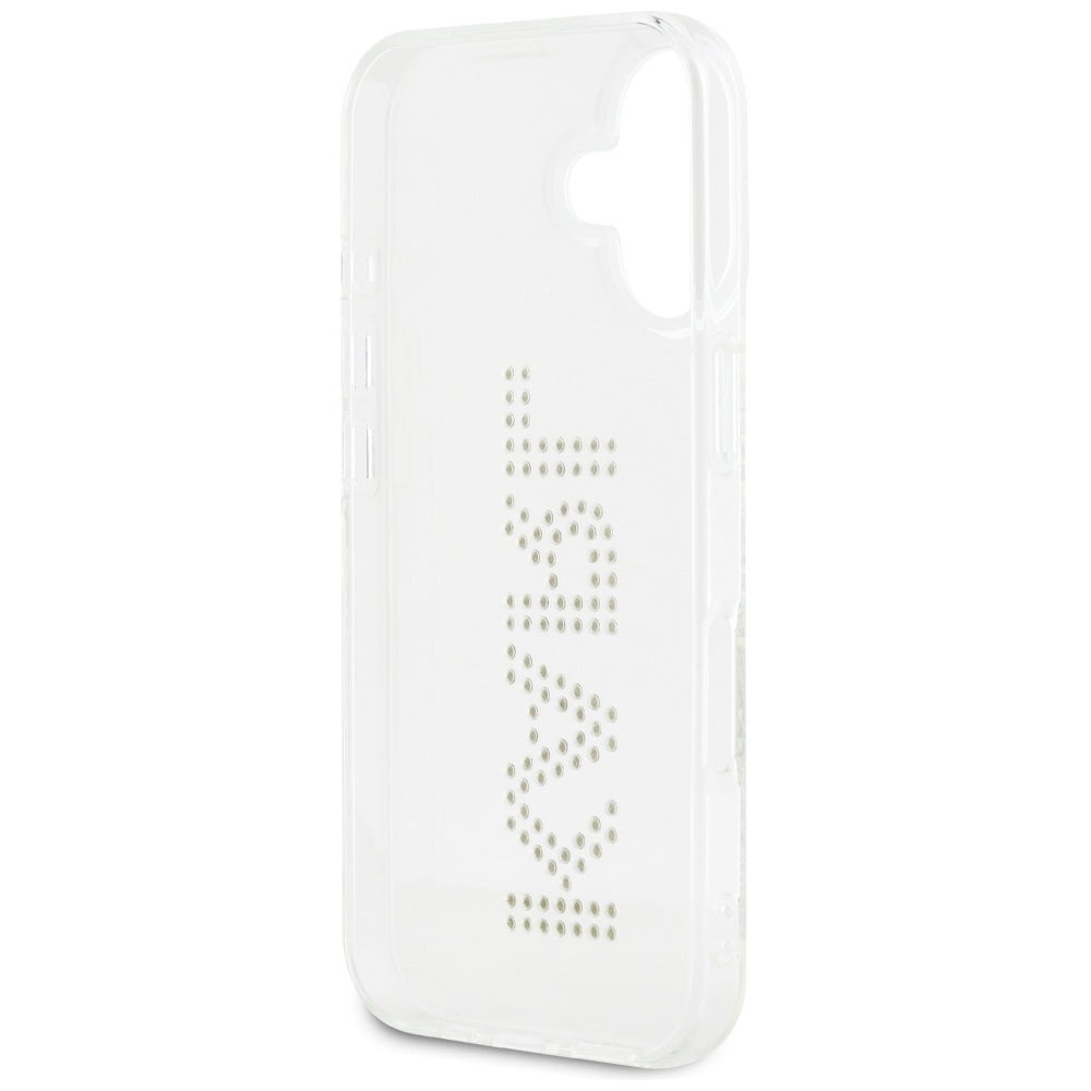 Capa para Apple iPhone 16, Karl Lagerfeld, IML Rhinestones Transparent Logo, Transparente